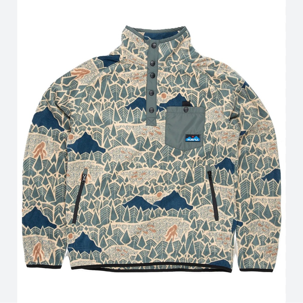NWT KAVU Men's Teannaway Fleece Pullover - Sasquatch Dunes- Bigfoot- Large